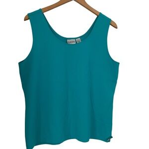 Chicos Blue Tank Top Knit Stretchy Size 3 Or US 16 Nylon Blend